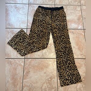vintage y2k velvet cheetah print lounge pants